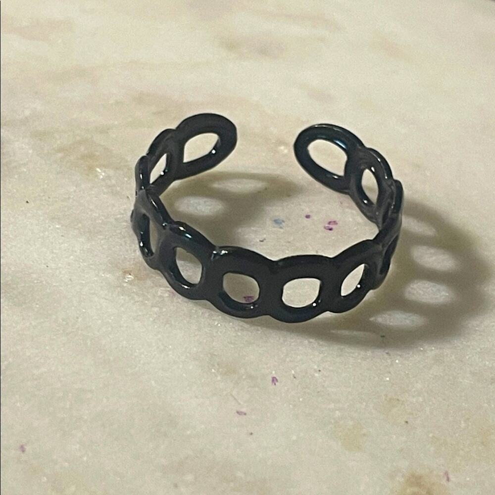 fashion ring adjustable gothic black